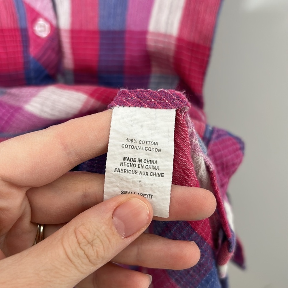 Rails Hannah Plaid Navy/Raspberry Sleeveless Butt… - image 5